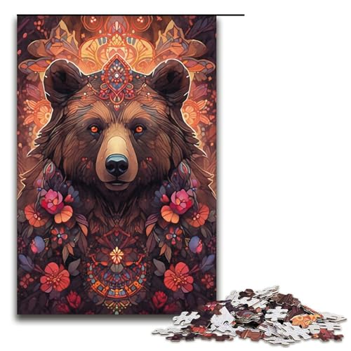 1000-teiliges Puzzle für Erwachsene, buntes Braunbär-Familienmuster, zum Zusammenbauen, ganze Familie, Größe 38 x 26 cm 1000-teiliges Puzzle für Erwachsene, buntes Braunbär-Familienmuster, zum Zusammenbauen, ganze Familie, Größe 38 x 26 cm von KJYMNC