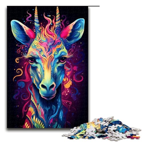 1000-teiliges Puzzle für Erwachsene, buntes Giraffen-Puzzle, praktisches Spiel, tolle Geschenke für Weihnachten, Größe 50 x 75 cm 1000-teiliges Puzzle für Erwachsene, buntes Giraffen-Puzzle, praktisches Spiel, tolle Geschenke für Weihnachten, Größe 50 x 75 cm von KJYMNC