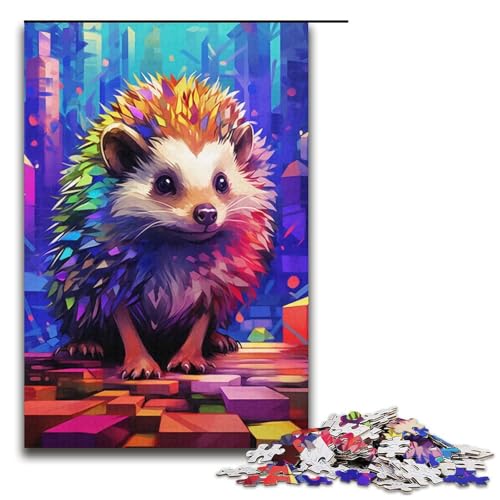 1000-teiliges Puzzle für Erwachsene, buntes Igel-Puzzle für Erwachsene, Papppuzzle, dekomprimierendes intellektuelles Lernspielzeug, Größe 38 x 26 cm 1000-teiliges Puzzle für Erwachsene, buntes Igel-Puzzle für Erwachsene, Papppuzzle, dekomprimierendes intellektuelles Lernspielzeug, Größe 38 x 26 cm von KJYMNC