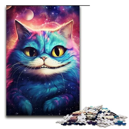 1000-teiliges Puzzle für Erwachsene, buntes Katzen-Puzzle, praktisches Spiel zum Zeitvertreib zu Hause für Teenager ab 14 Jahren, Größe 50 x 75 cm von KJYMNC