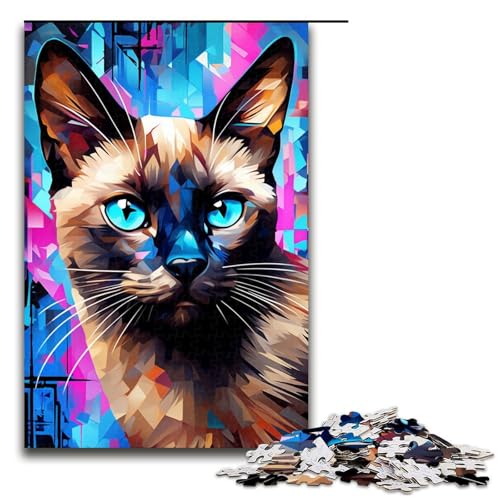 1000-teiliges Puzzle für Erwachsene, buntes Katzen-Puzzle für Erwachsene, Holzpuzzle, dekomprimierendes intellektuelles Lernspielzeug, Größe 50 x 75 cm 1000-teiliges Puzzle für Erwachsene, buntes Katzen-Puzzle für Erwachsene, Holzpuzzle, dekomprimierendes intellektuelles Lernspielzeug, Größe 50 x 75 cm von KJYMNC