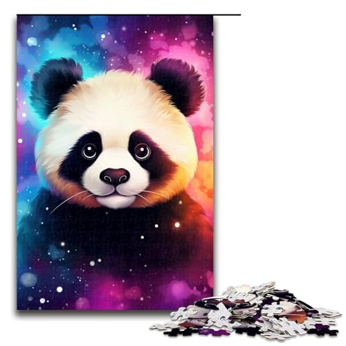 1000-teiliges Puzzle für Erwachsene, buntes Panda-Puzzle für Erwachsene, Holzpuzzle, dekomprimierendes intellektuelles Lernspielzeug, Größe 50 x 75 cm von KJYMNC