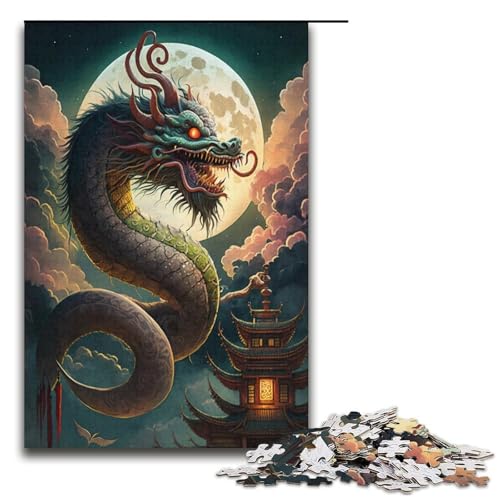 1000-teiliges Puzzle für Erwachsene, chinesischer Drache, Puzzle für Pappe, Lernspiel, Herausforderungsspielzeug, Größe 38 x 26 cm 1000-teiliges Puzzle für Erwachsene, chinesischer Drache, Puzzle für Pappe, Lernspiel, Herausforderungsspielzeug, Größe 38 x 26 cm von KJYMNC