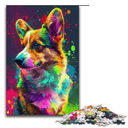 1000-teiliges Puzzle für Erwachsene, exotischer, farbenfroher Corgi-Hund, Puzzle für Pappe, Lernspiel, Herausforderungsspielzeug, Größe 38 x 26 cm 1000-teiliges Puzzle für Erwachsene, exotischer, farbenfroher Corgi-Hund, Puzzle für Pappe, Lernspiel, Herausforderungsspielzeug, Größe 38 x 26 cm von KJYMNC