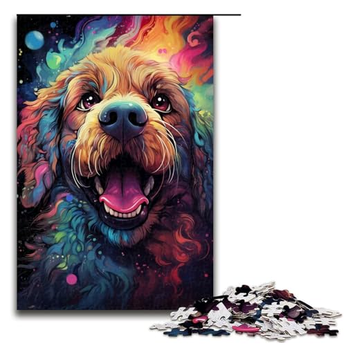 1000-teiliges Puzzle für Erwachsene, farbenfrohes psychedelisches Puzzle für Hunde, Spiele, Spielzeug, Geschenk, ganze Familie, Größe 50 x 75 cm 1000-teiliges Puzzle für Erwachsene, farbenfrohes psychedelisches Puzzle für Hunde, Spiele, Spielzeug, Geschenk, ganze Familie, Größe 50 x 75 cm von KJYMNC
