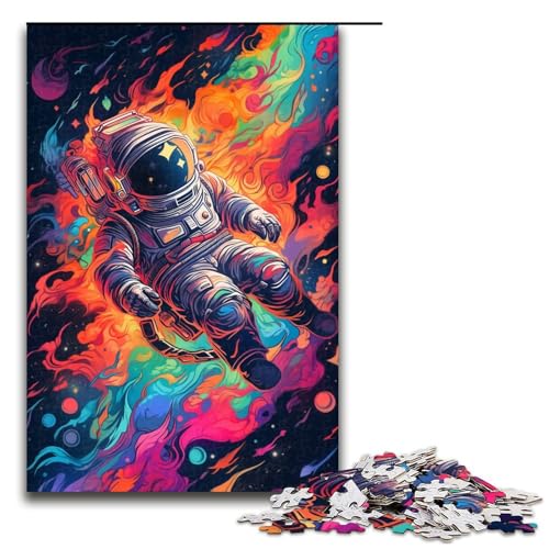 1000-teiliges Puzzle für Erwachsene, farbiges Astronauten-Puzzle für Erwachsene, Holzpuzzle, tolle Geschenke zu Weihnachten, Größe 50 x 75 cm von KJYMNC