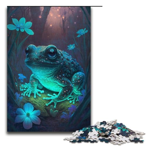 1000-teiliges Puzzle für Erwachsene, geheimnisvoller Frosch, Geschenkpuzzle für Kinder, Geschenke, Größe 38 x 26 cm von KJYMNC