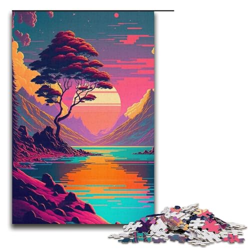 1000-teiliges Puzzle für Erwachsene, lebendiges Retro-Szenen-Puzzle, praktisches Spiel, tolle Geschenke für Weihnachten, Größe 38 x 26 cm von KJYMNC