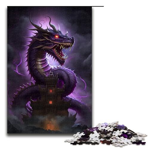 1000-teiliges Puzzle für Erwachsene, lila Fliegender Drache, Puzzle für Erwachsene, Holzpuzzle, Lernspielzeug, Größe 50 x 75 cm 1000-teiliges Puzzle für Erwachsene, lila Fliegender Drache, Puzzle für Erwachsene, Holzpuzzle, Lernspielzeug, Größe 50 x 75 cm von KJYMNC