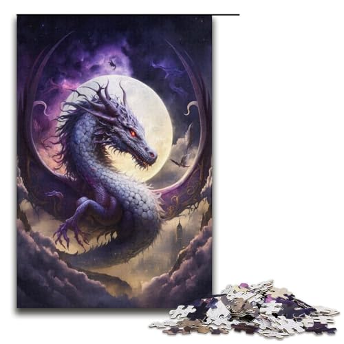 1000-teiliges Puzzle für Erwachsene, tapferer Drache, Puzzle für Erwachsene, Papppuzzle, Lernspielzeug, Größe 38 x 26 cm von KJYMNC