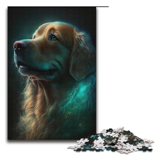 1000-teiliges Puzzle für Erwachsene, temperamentvoller Golden Retriever, Puzzle für Karton, Lernspiel, Herausforderungsspielzeug, Größe 38 x 26 cm 1000-teiliges Puzzle für Erwachsene, temperamentvoller Golden Retriever, Puzzle für Karton, Lernspiel, Herausforderungsspielzeug, Größe 38 x 26 cm von KJYMNC