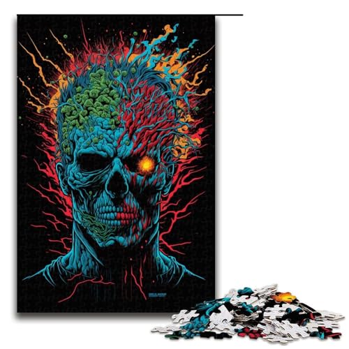 1000-teiliges Puzzle für Erwachsene, verrücktes Skelett-Puzzle für Erwachsene, Holzpuzzle, Lernspielzeug, Größe 50 x 75 cm von KJYMNC