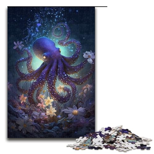 1000-teiliges Puzzle für Erwachsene, verträumte Oktopus-Blume, Puzzle, Quizspiel, Geburtstagsgeschenk, Geschenke, Wandkunst, Größe 50 x 75 cm 1000-teiliges Puzzle für Erwachsene, verträumte Oktopus-Blume, Puzzle, Quizspiel, Geburtstagsgeschenk, Geschenke, Wandkunst, Größe 50 x 75 cm von KJYMNC