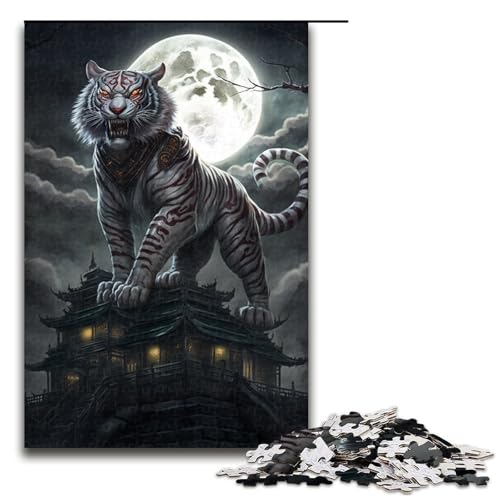 1000-teiliges Puzzle für Erwachsene, weißer Tiger, praktisches Spiel, tolle Geschenke für Weihnachten, Größe 50 x 75 cm 1000-teiliges Puzzle für Erwachsene, weißer Tiger, praktisches Spiel, tolle Geschenke für Weihnachten, Größe 50 x 75 cm von KJYMNC