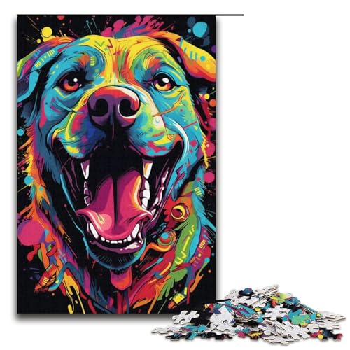 1000-teiliges Puzzle für Erwachsene „EIN fröhlicher, frecher Hund“, Puzzle für Erwachsene, Papppuzzle, Lernspielzeug, Größe 38 x 26 cm 1000-teiliges Puzzle für Erwachsene „EIN fröhlicher, frecher Hund“, Puzzle für Erwachsene, Papppuzzle, Lernspielzeug, Größe 38 x 26 cm von KJYMNC