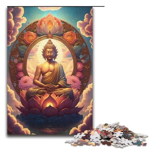 1000-teiliges Puzzle für Erwachsene mit Buddha-Familien-Muster zum Zusammenbauen, ganze Familie, Größe 38 x 26 cm 1000-teiliges Puzzle für Erwachsene mit Buddha-Familien-Muster zum Zusammenbauen, ganze Familie, Größe 38 x 26 cm von KJYMNC