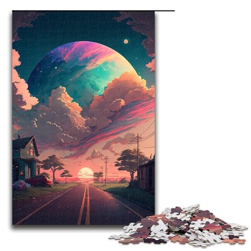 1000-teiliges Puzzle im japanischen Stil, Puzzles für Erwachsene, Holzpuzzle, anspruchsvolles Spiel, Größe 50 x 75 cm von KJYMNC