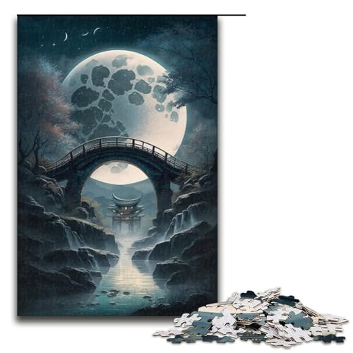 1000-teiliges Puzzle im japanischen Stil, Puzzles für Erwachsene, Holzpuzzle, anspruchsvolles Spiel, Größe 50 x 75 cm von KJYMNC