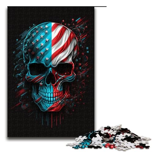 1000-teiliges Puzzle mit Flagge und Totenkopf, Puzzle für Erwachsene, Holzpuzzle, anspruchsvolles Spiel, Größe 50 x 75 cm von KJYMNC