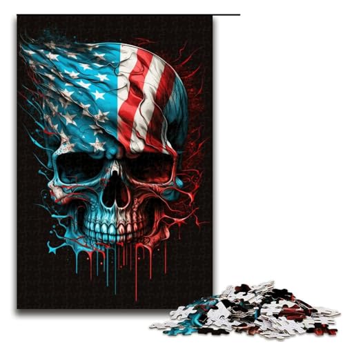 1000-teiliges Puzzle mit Flagge und Totenkopf-Motiv, Geschenkideen für Erwachsene, geeignet für Jugendliche ab 14 Jahren, Größe 50 x 75 cm von KJYMNC