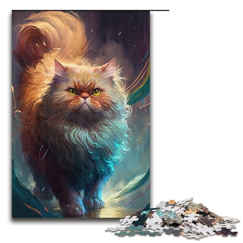 1000-teiliges Puzzle mit Katzenmalerei für Erwachsene ganze Familie. Größe 38 x 26 cm von KJYMNC