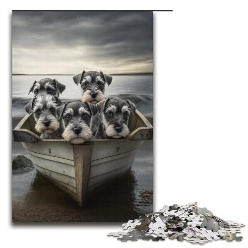 1000-teiliges Puzzle mit Schnauzer-Welpen, Puzzle für Erwachsene und Kinder, Papppuzzle, Lernspiel, Herausforderungsspielzeug, Größe 38 x 26 cm 1000-teiliges Puzzle mit Schnauzer-Welpen, Puzzle für Erwachsene und Kinder, Papppuzzle, Lernspiel, Herausforderungsspielzeug, Größe 38 x 26 cm von KJYMNC
