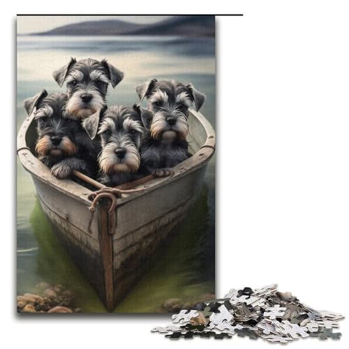1000-teiliges Puzzle mit Schnauzer-Welpen, Puzzle für Erwachsene und Kinder, Papppuzzle, Lernspiel, Herausforderungsspielzeug, Größe 38 x 26 cm 1000-teiliges Puzzle mit Schnauzer-Welpen, Puzzle für Erwachsene und Kinder, Papppuzzle, Lernspiel, Herausforderungsspielzeug, Größe 38 x 26 cm von KJYMNC