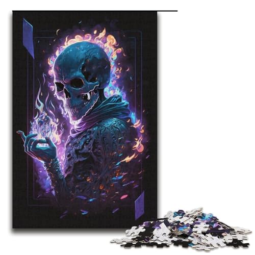 1000-teiliges Puzzle mit Sweatshirt-Totenkopf-Puzzle für Erwachsene, Papppuzzle, interessanter Stressabbau, Größe 38 x 26 cm von KJYMNC