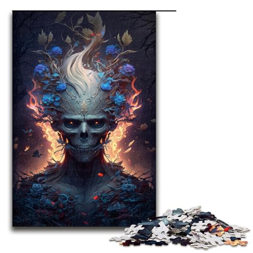 1000-teiliges Puzzle mit Totenkopf-Kopfhörern, Holzpuzzle für Erwachsene, lustiges Geschenk, Größe 50 x 75 cm 1000-teiliges Puzzle mit Totenkopf-Kopfhörern, Holzpuzzle für Erwachsene, lustiges Geschenk, Größe 50 x 75 cm von KJYMNC