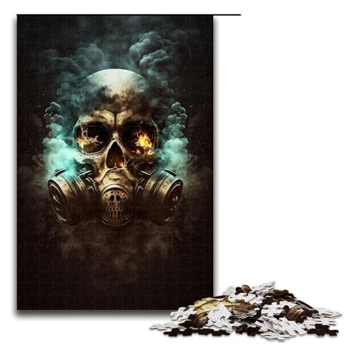1000-teiliges Puzzle mit Totenkopfmaske für Erwachsene, Holzpuzzle, lustiges Geschenk, Größe 50 x 75 cm 1000-teiliges Puzzle mit Totenkopfmaske für Erwachsene, Holzpuzzle, lustiges Geschenk, Größe 50 x 75 cm von KJYMNC