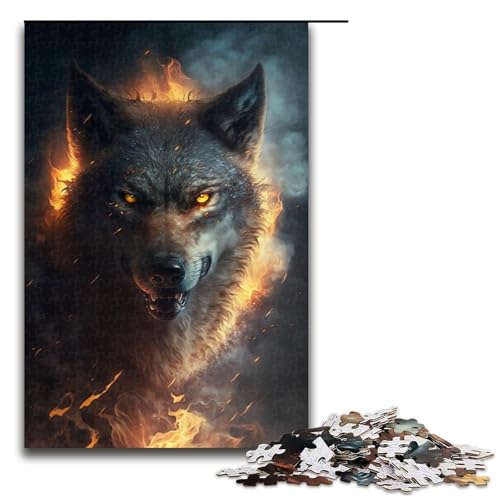 1000-teiliges Puzzle mit Wolfsmalerei für Erwachsene, Holzpuzzles, tolles Geschenk für Erwachsene, Größe 50 x 75 cm 1000-teiliges Puzzle mit Wolfsmalerei für Erwachsene, Holzpuzzles, tolles Geschenk für Erwachsene, Größe 50 x 75 cm von KJYMNC