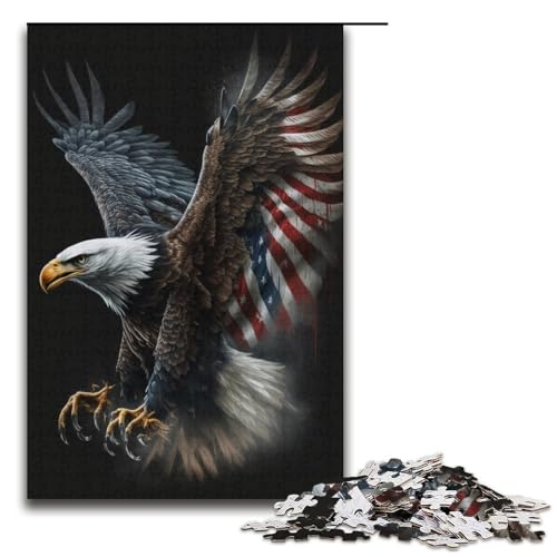 1000-teiliges Puzzle mit britischer Flagge und Adler, Puzzle für Erwachsene und Kinder, Papppuzzle, Lernspiel, Herausforderungsspielzeug, Größe 38 x 26 cm 1000-teiliges Puzzle mit britischer Flagge und Adler, Puzzle für Erwachsene und Kinder, Papppuzzle, Lernspiel, Herausforderungsspielzeug, Größe 38 x 26 cm von KJYMNC