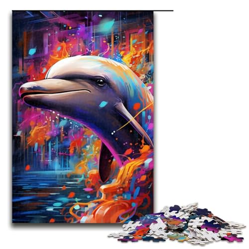 1000-teiliges Puzzle mit bunten Delfinen für Erwachsene, Holzpuzzle, tolles Geschenk für Erwachsene, Größe 50 x 75 cm 1000-teiliges Puzzle mit bunten Delfinen für Erwachsene, Holzpuzzle, tolles Geschenk für Erwachsene, Größe 50 x 75 cm von KJYMNC