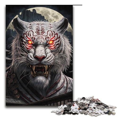 1000-teiliges Puzzle mit weißem Tiger für Kinder, Papppuzzle, Familienaktivität, Größe 38 x 26 cm 1000-teiliges Puzzle mit weißem Tiger für Kinder, Papppuzzle, Familienaktivität, Größe 38 x 26 cm von KJYMNC