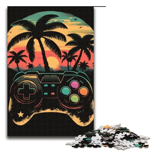 1000-teiliges Puzzlespiel, Neon-Puzzles für Erwachsene und Kinder, Holzpuzzle, Lernspiel, Herausforderungsspielzeug, Größe 50 x 75 cm von KJYMNC