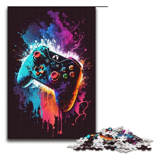 1000-teiliges Puzzlespiel für Erwachsene und Kinder, Papppuzzle, Lernspiel, Herausforderungsspielzeug, Größe 38 x 26 cm von KJYMNC