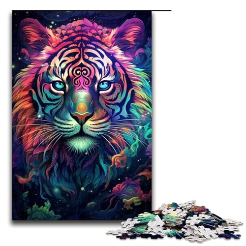 1000-teiliges Tiger-Puzzle für Kinder, Holzpuzzle, Familienaktivität, Größe 50 x 75 cm 1000-teiliges Tiger-Puzzle für Kinder, Holzpuzzle, Familienaktivität, Größe 50 x 75 cm von KJYMNC