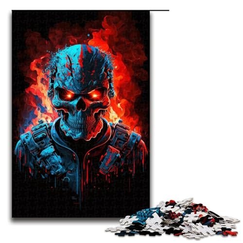 1000-teiliges Totenkopf-Kunst-Puzzle für Erwachsene ganze Familie. Größe 50 x 75 cm von KJYMNC