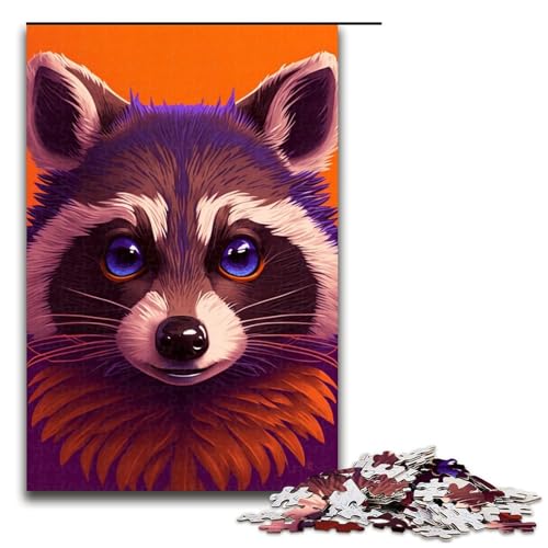 1000-teiliges Waschbär-Puzzle für Erwachsene, Holzpuzzle, lustiges Geschenk, Größe 50 x 75 cm 1000-teiliges Waschbär-Puzzle für Erwachsene, Holzpuzzle, lustiges Geschenk, Größe 50 x 75 cm von KJYMNC