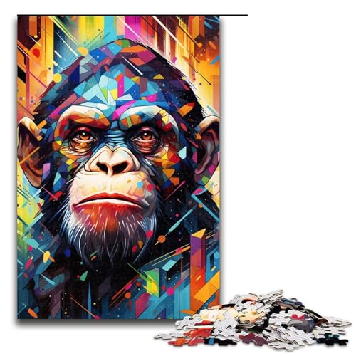 1000-teiliges buntes Gorilla-Puzzle für Erwachsene ganze Familie. Größe 50 x 75 cm von KJYMNC