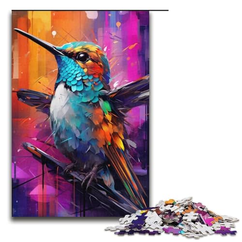 1000-teiliges buntes Kolibri-Puzzle, Geschenkideen für Erwachsene, geeignet für Teenager ab 14 Jahren, Größe 38 x 26 cm von KJYMNC
