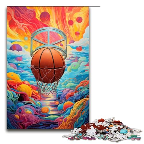 1000-teiliges farbiges Basketball-Puzzle, Geschenkideen für Erwachsene, geeignet für Teenager ab 14 Jahren, Größe 50 x 75 cm 1000-teiliges farbiges Basketball-Puzzle, Geschenkideen für Erwachsene, geeignet für Teenager ab 14 Jahren, Größe 50 x 75 cm von KJYMNC