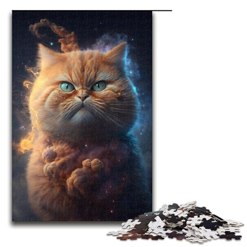 Animal Cloud Cat Puzzle 1000 Teile Puzzle für Erwachsene, Geburtstagsgeschenk, Geschenke für Teenager ab 14 Jahren, Größe 50 x 75 cm von KJYMNC