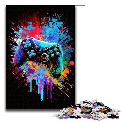 Art Neon Game Puzzle 1000 Teile Puzzle für Erwachsene, Mitmach-Spiel, Kunstwerk, Geschenk für Teenager ab 14 Jahren, Größe 50 x 75 cm von KJYMNC