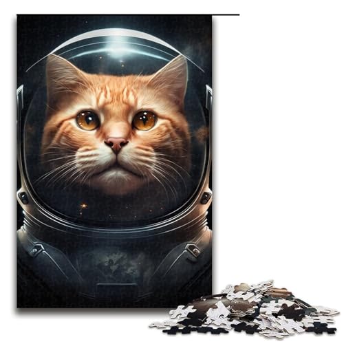 Astronauten-Katze, 1000-teiliges Puzzle für Erwachsene, Spaß für die ganze Familie, zum Stressabbau, schwierige Herausforderung, Größe 50 x 75 cm Astronauten-Katze, 1000-teiliges Puzzle für Erwachsene, Spaß für die ganze Familie, zum Stressabbau, schwierige Herausforderung, Größe 50 x 75 cm von KJYMNC