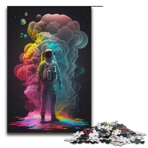 Astronauten-Puzzle für Erwachsene, 1000 Teile, Familienspaß-Puzzle, Stressabbau, schwierige Herausforderung, Größe 38 x 26 cm von KJYMNC