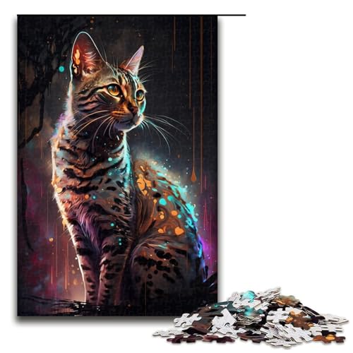 Bengalkatzen-Malpuzzle, 1000 Teile, Puzzle für Erwachsene, praktisches Spiel, Kunstwerk, Geschenk für Teenager ab 14 Jahren, Größe 50 x 75 cm Bengalkatzen-Malpuzzle, 1000 Teile, Puzzle für Erwachsene, praktisches Spiel, Kunstwerk, Geschenk für Teenager ab 14 Jahren, Größe 50 x 75 cm von KJYMNC