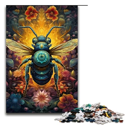 Bienenpuzzle, 1000 Teile, Puzzle für Erwachsene, Mitmachspiel, Kunstwerk, Geschenk für Teenager ab 14 Jahren, Größe 50 x 75 cm von KJYMNC