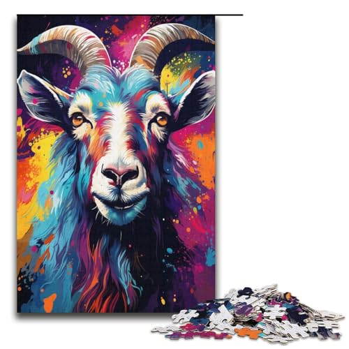 Bizarres, buntes Ziegen-Puzzle, 1000 Teile, Puzzle für Erwachsene, Geburtstagsgeschenk, Geschenke für Teenager ab 14 Jahren, Größe 38 x 26 cm Bizarres, buntes Ziegen-Puzzle, 1000 Teile, Puzzle für Erwachsene, Geburtstagsgeschenk, Geschenke für Teenager ab 14 Jahren, Größe 38 x 26 cm von KJYMNC