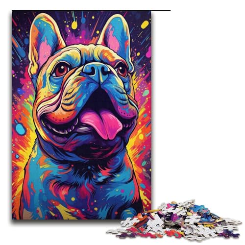 Buntes psychedelisches Bulldoggen-Gemälde, 1000-teiliges Puzzle für Erwachsene, Geburtstagsgeschenk, Geschenke für Teenager ab 14 Jahren, Größe 38 x 26 cm Buntes psychedelisches Bulldoggen-Gemälde, 1000-teiliges Puzzle für Erwachsene, Geburtstagsgeschenk, Geschenke für Teenager ab 14 Jahren, Größe 38 x 26 cm von KJYMNC